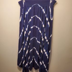 Time and Tru Blue Sapphire Asymmetrical Skirt (L)